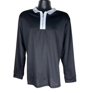 Men's New Solid Collar Long Sleeved Zipper Tee Shirts